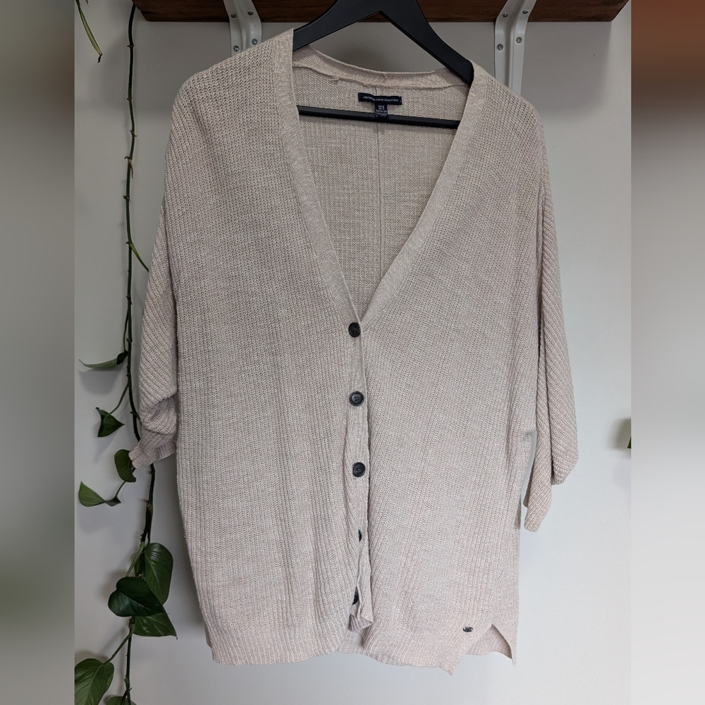 America Eagle Beige Knit Cardigan